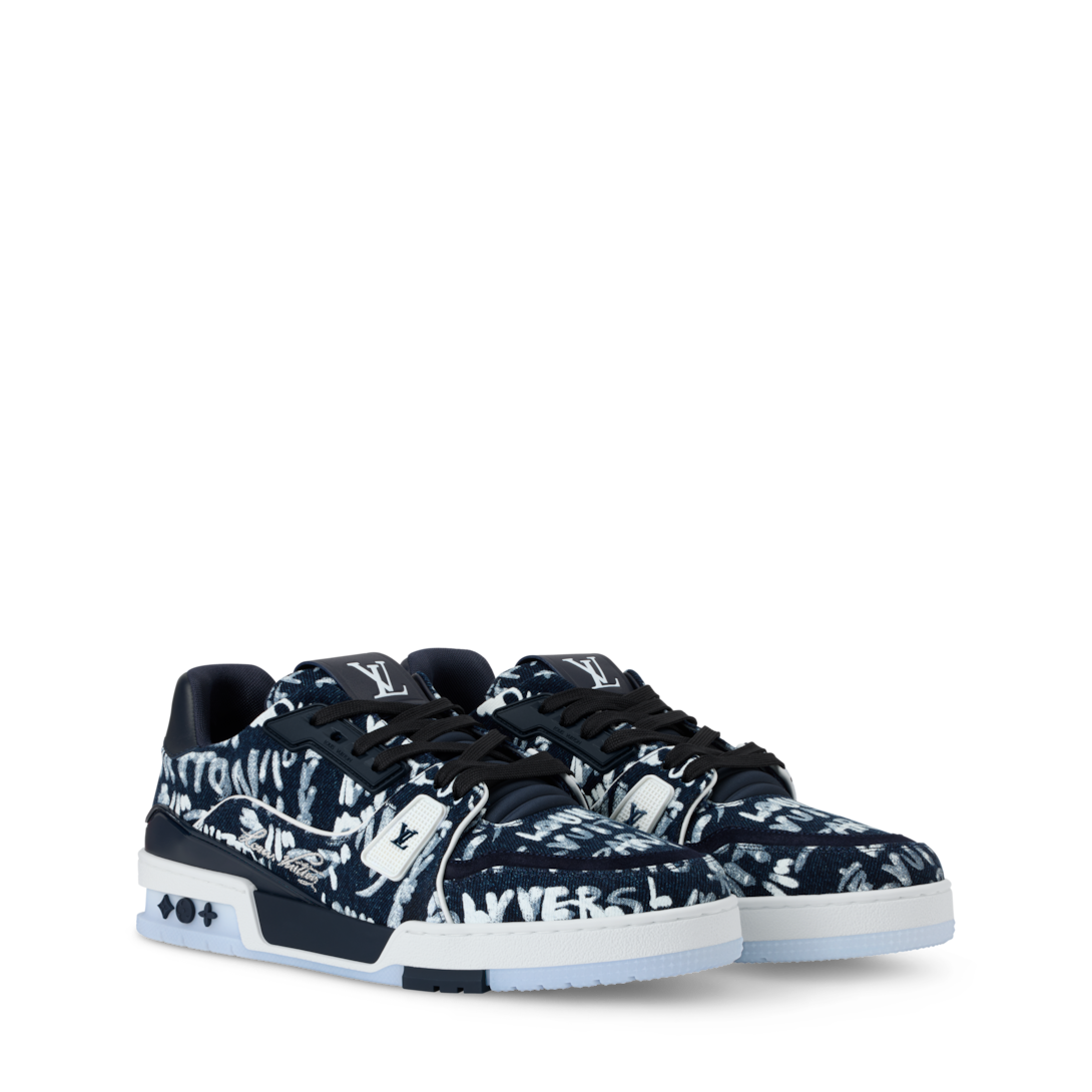 louis vuitton × NIGO LV trainer 8 Louis Vuitton Louis Vuitton X Nigo Trainer Black Denim | Size 8